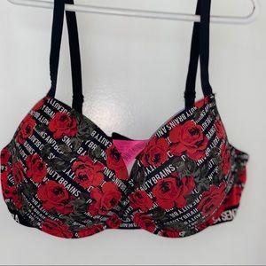 Bra with red roses